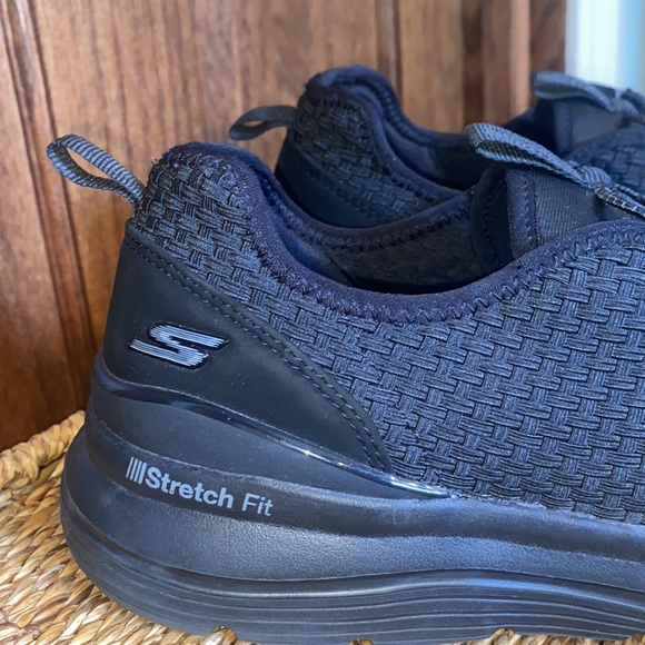 Women's Skechers GOwalk Stretch Fit Basket Wind Slip On Sneaker-Black-Sz 11 - Picture 3 of 15